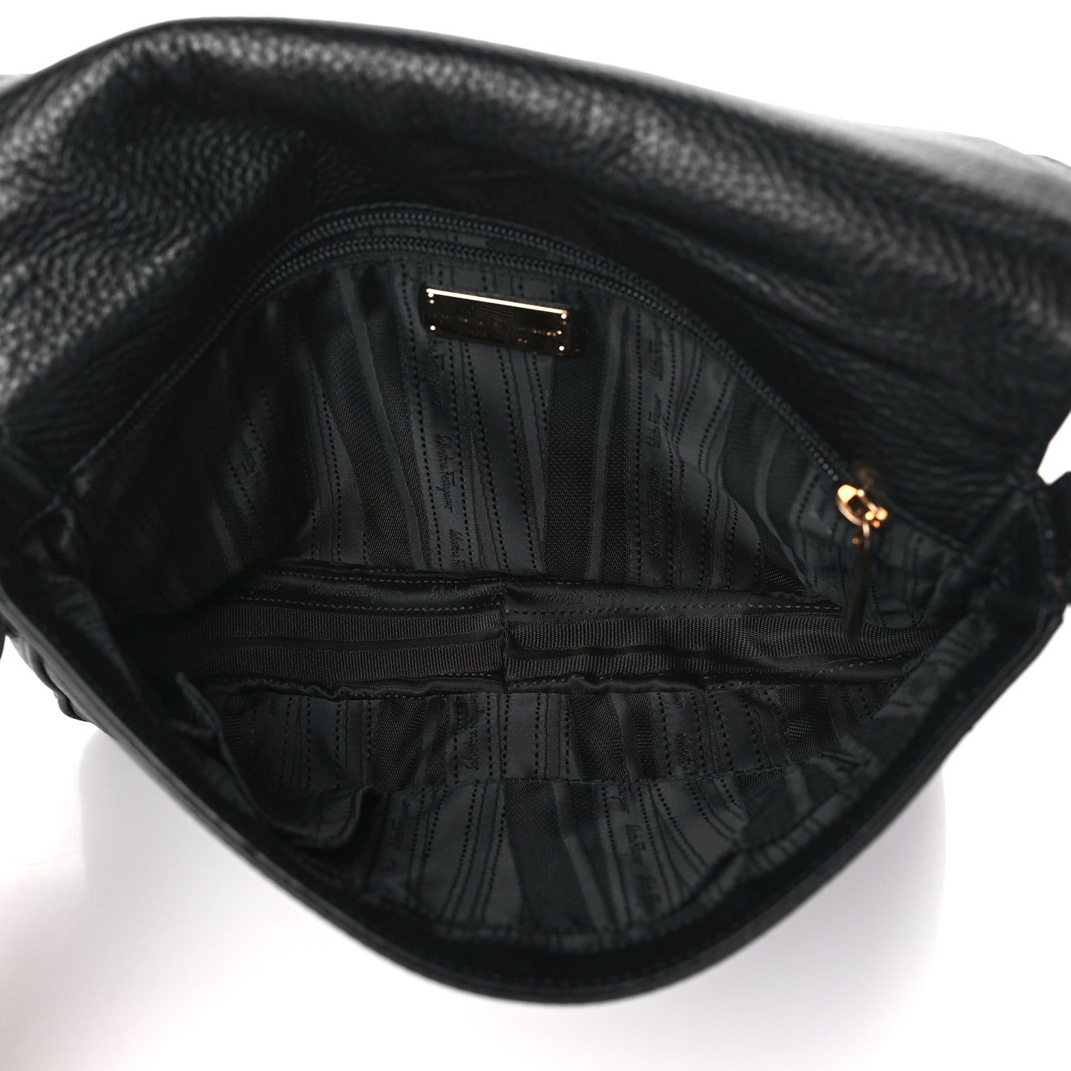 Salvatore Ferragamo Grained Calfskin Gancio Shoulder Bag Black 5 of 8