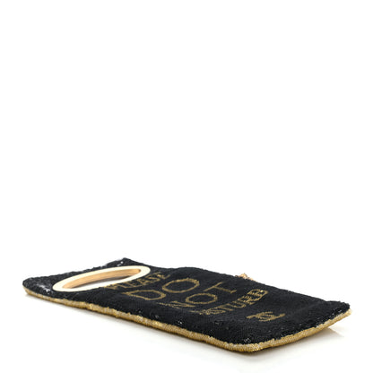 Chanel Sequin Do Not Disturb Minaudiere Clutch Black Gold 4 of 10