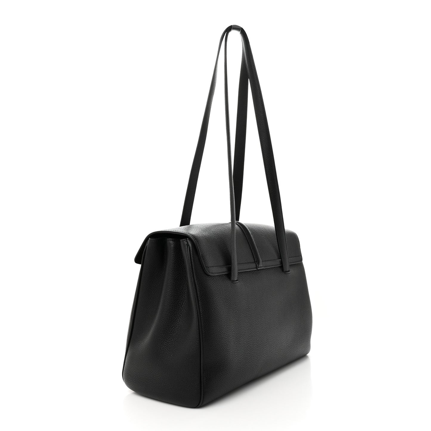 Supple Grained Calfskin Medium Soft 16 Bag Black