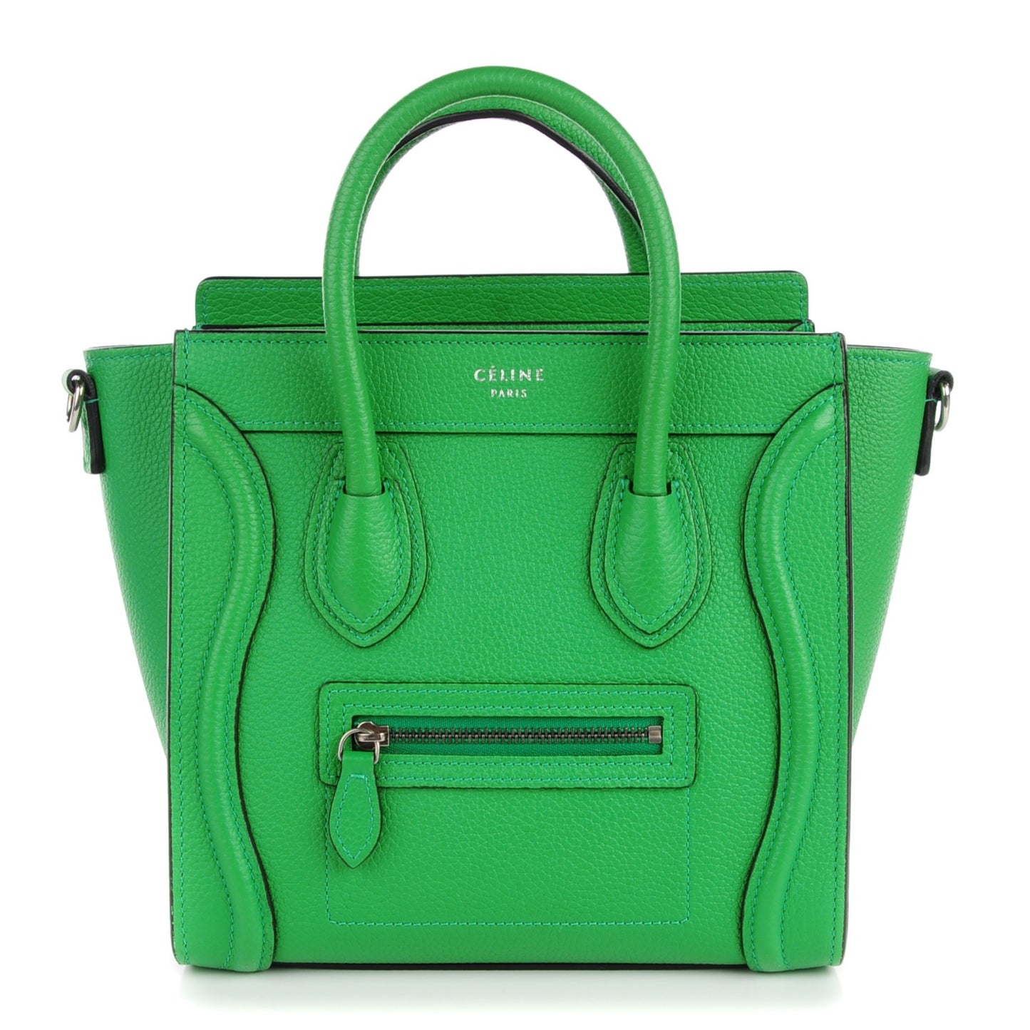 Drummed Calfskin Nano Luggage Mint