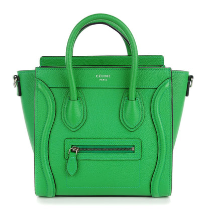 Celine Drummed Calfskin Nano Luggage Mint 1 of 8
