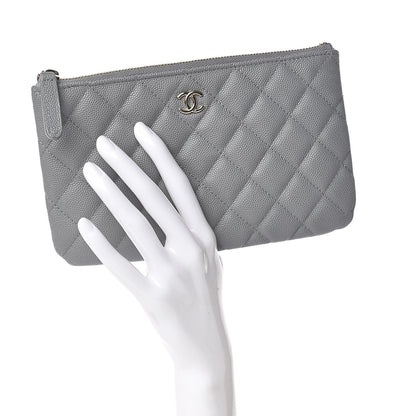 Chanel Caviar Quilted Cosmetic Case Grey 2 of 8