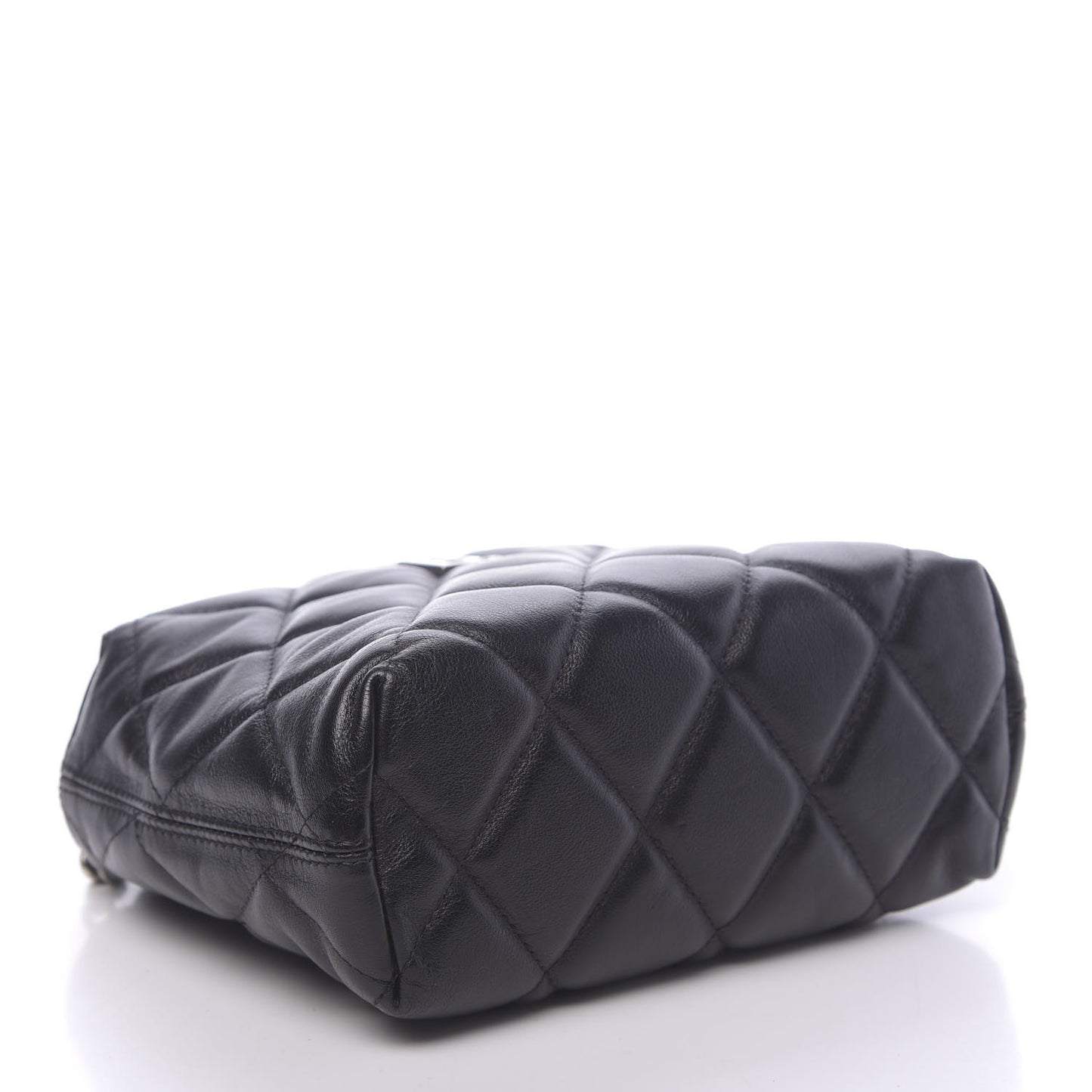 Calfskin Quilted Touch B Square Shoulder Bag Black