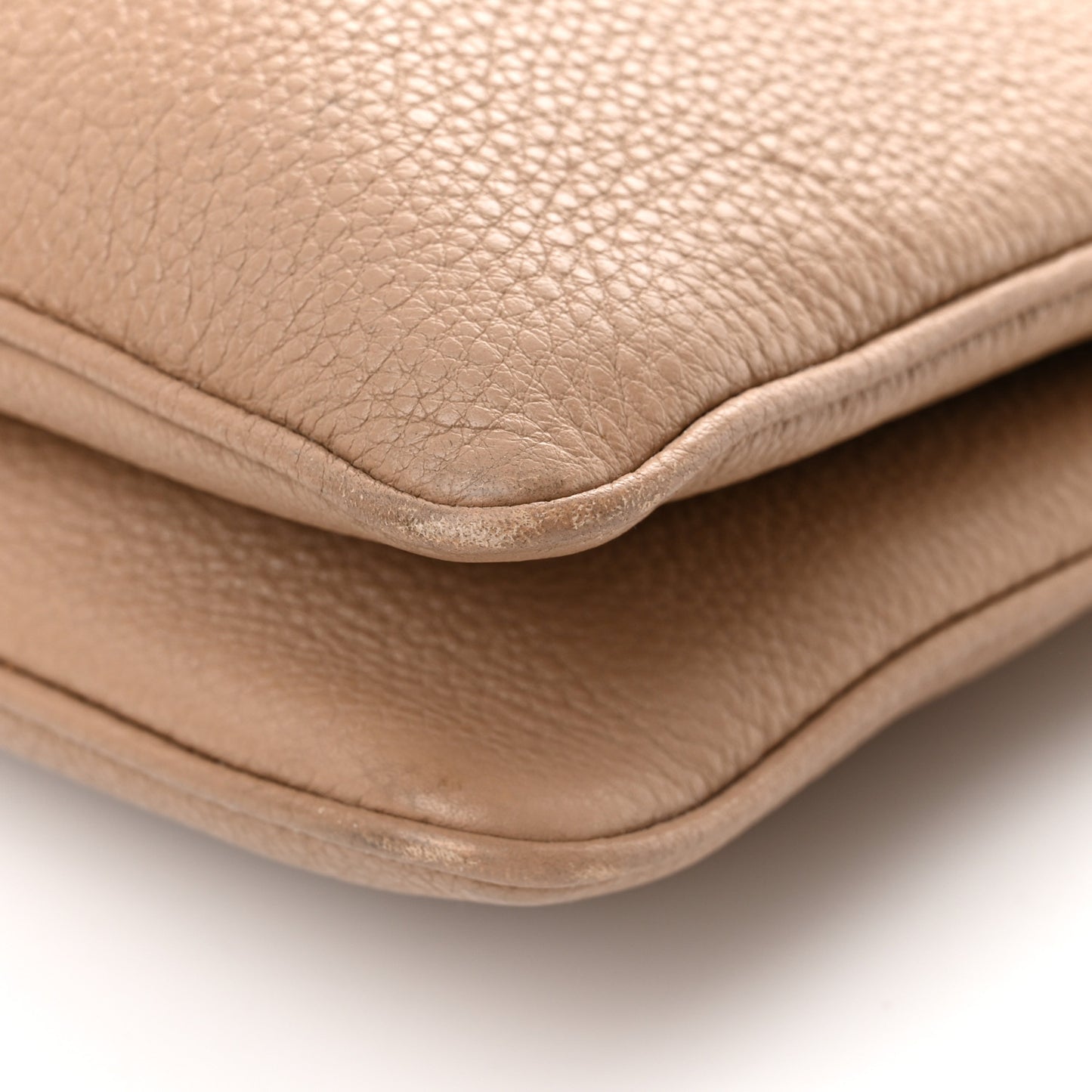 Vitello Daino Double Zip Crossbody Bag Cammeo