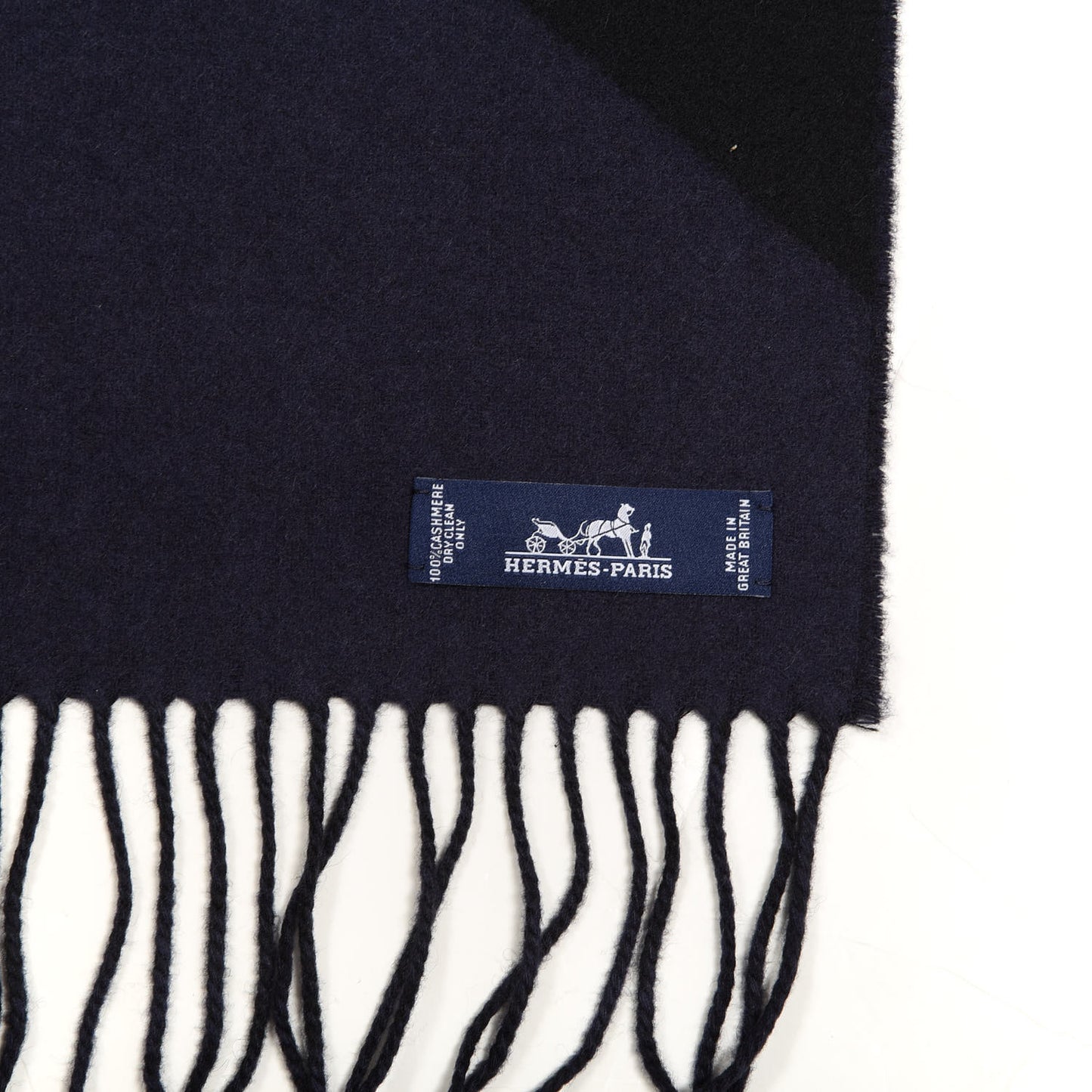 Cashmere Casaque Chevron Muffler Marine Black