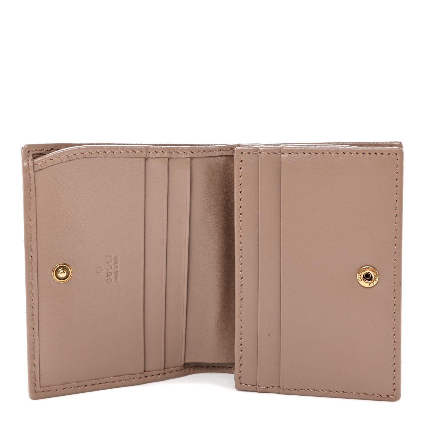 Calfskin Matelasse GG Marmont Card Case Wallet Porcelain Rose
