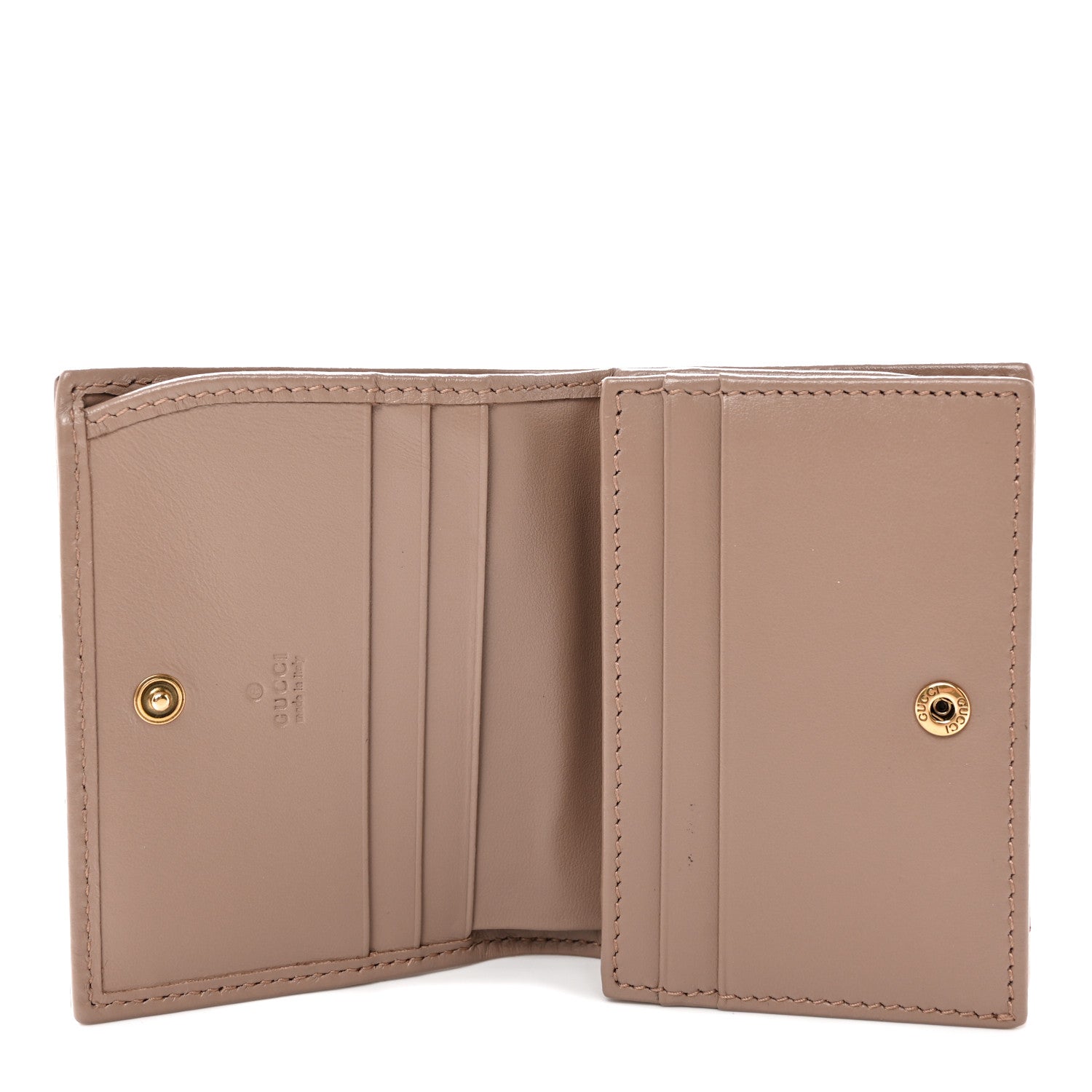Gucci Calfskin Matelasse GG Marmont Card Case Wallet Porcelain Rose 5 of 10
