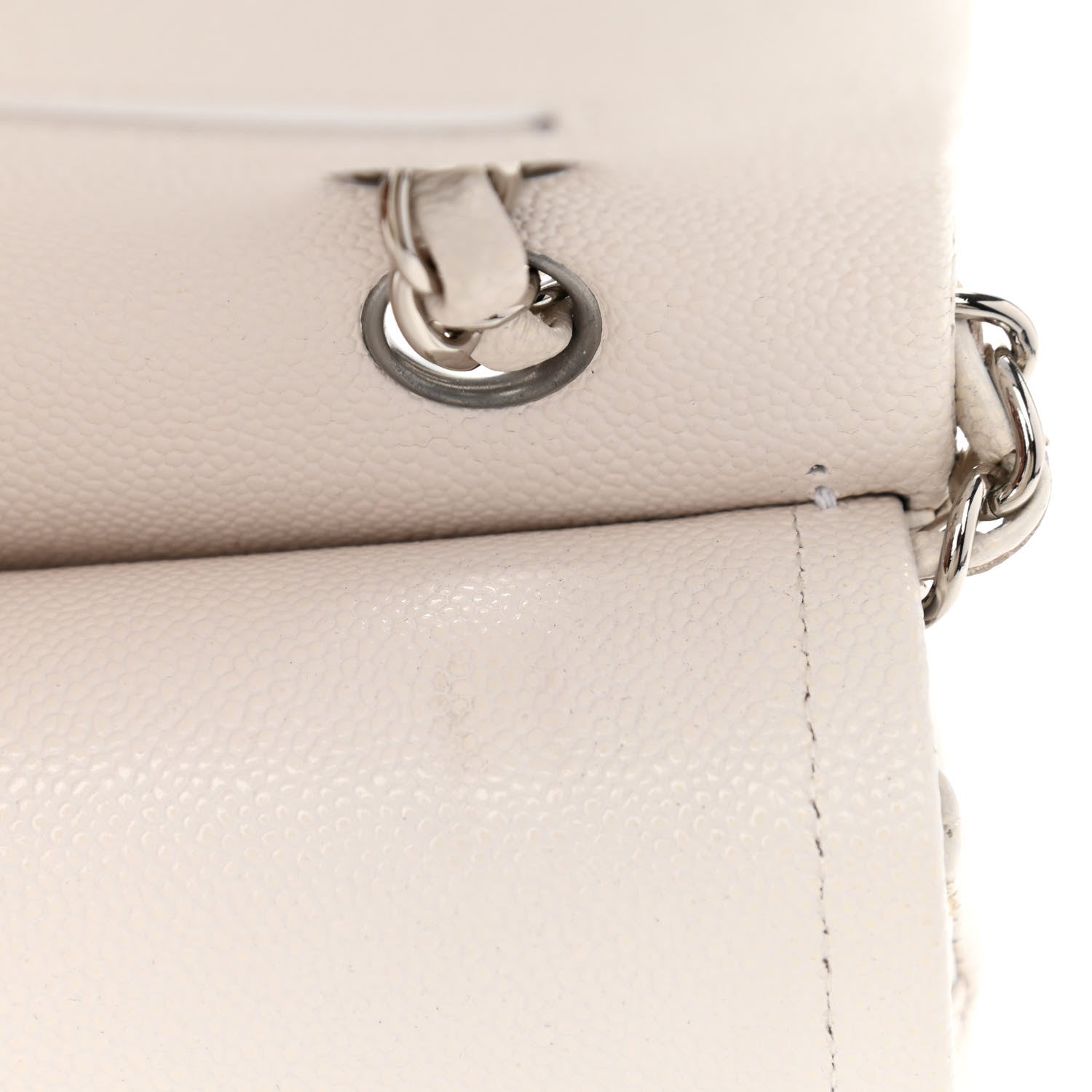 Chanel Caviar Quilted Medium Double Flap White 11 of 11
