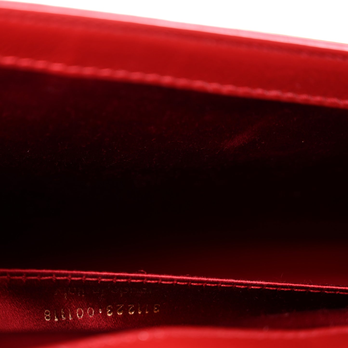Textured Patent Monogram Large Belle De Jour Clutch Red
