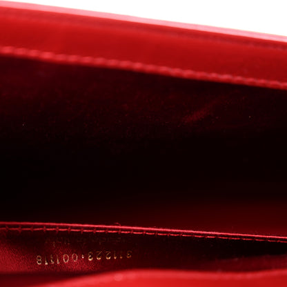 Saint Laurent Textured Patent Monogram Large Belle De Jour Clutch Red 7 of 13