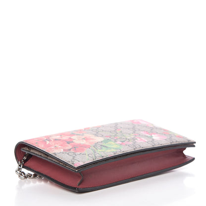 Gucci GG Supreme Monogram Blooms Chain Wallet Beige Multicolor Dry Rose 4 of 14
