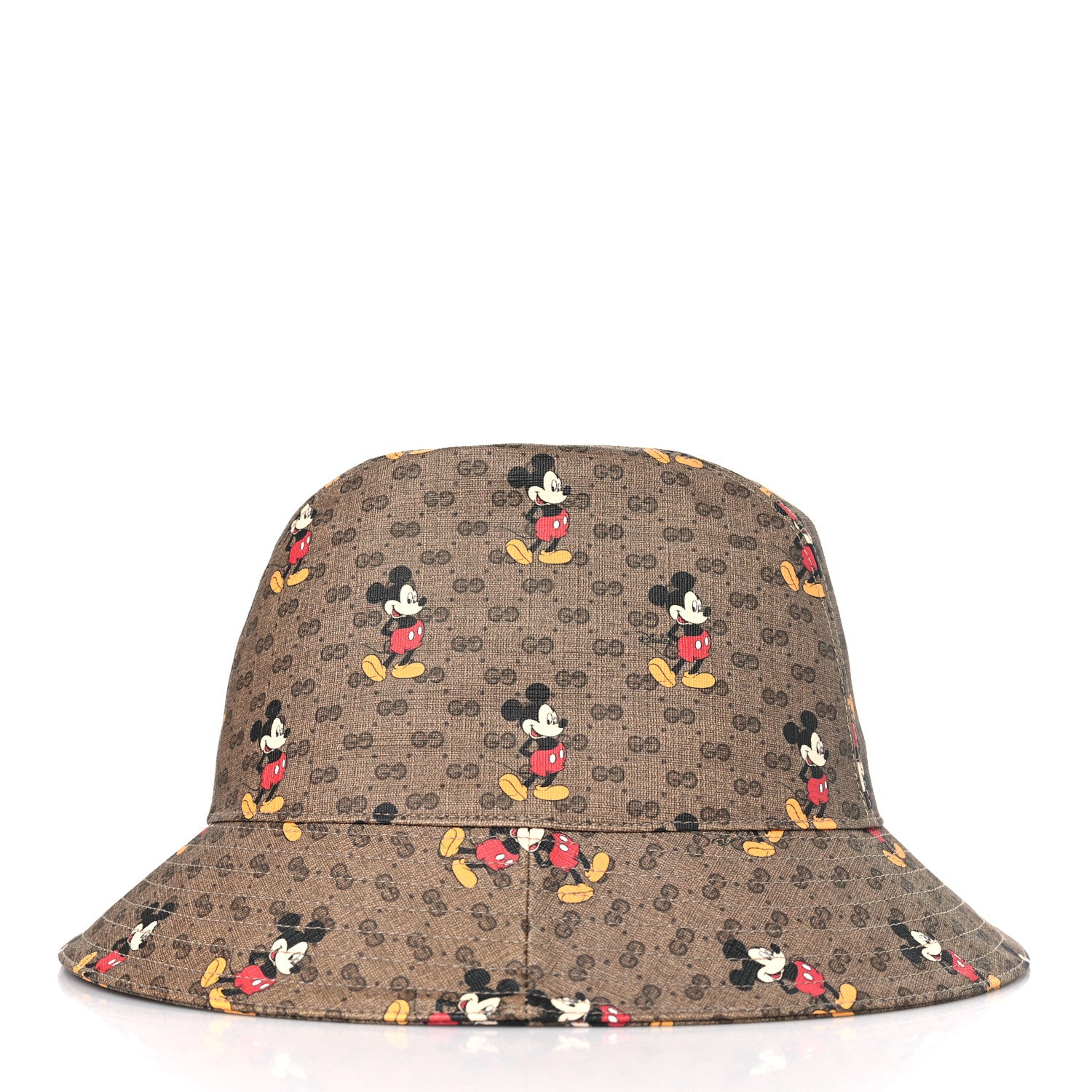 Gucci X DISNEY Mini Vintage GG Supreme Monogram Mickey Mouse Trent Bucket Hat M Beige Ebony Yellow 4 of 8