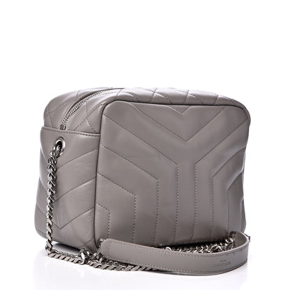 Saint Laurent Calfskin Y Quilted Monogram Small Loulou Bowling Bag Light Grey 2 of 8
