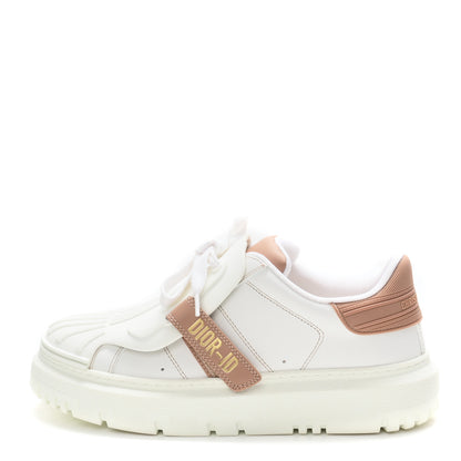 Christian Dior Calfskin Bi-Color Dior-ID Platform Sneakers 37.5 White Nude 1 of 9
