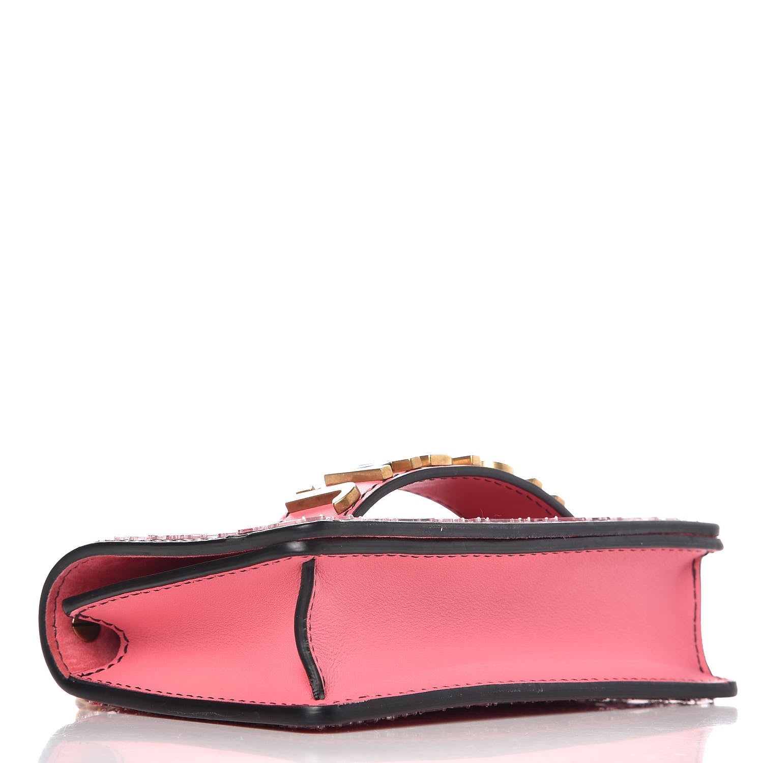 Christian Dior Smooth Calfskin Embroidered Mosaic of Mirrors Mini J'Adior Chain Flap Bag Pink 4 of 7