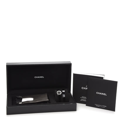Chanel Stainless Steel Patent Calfskin Ceramic Diamond 19mm J12-XS Glove Watch Black 13 of 13