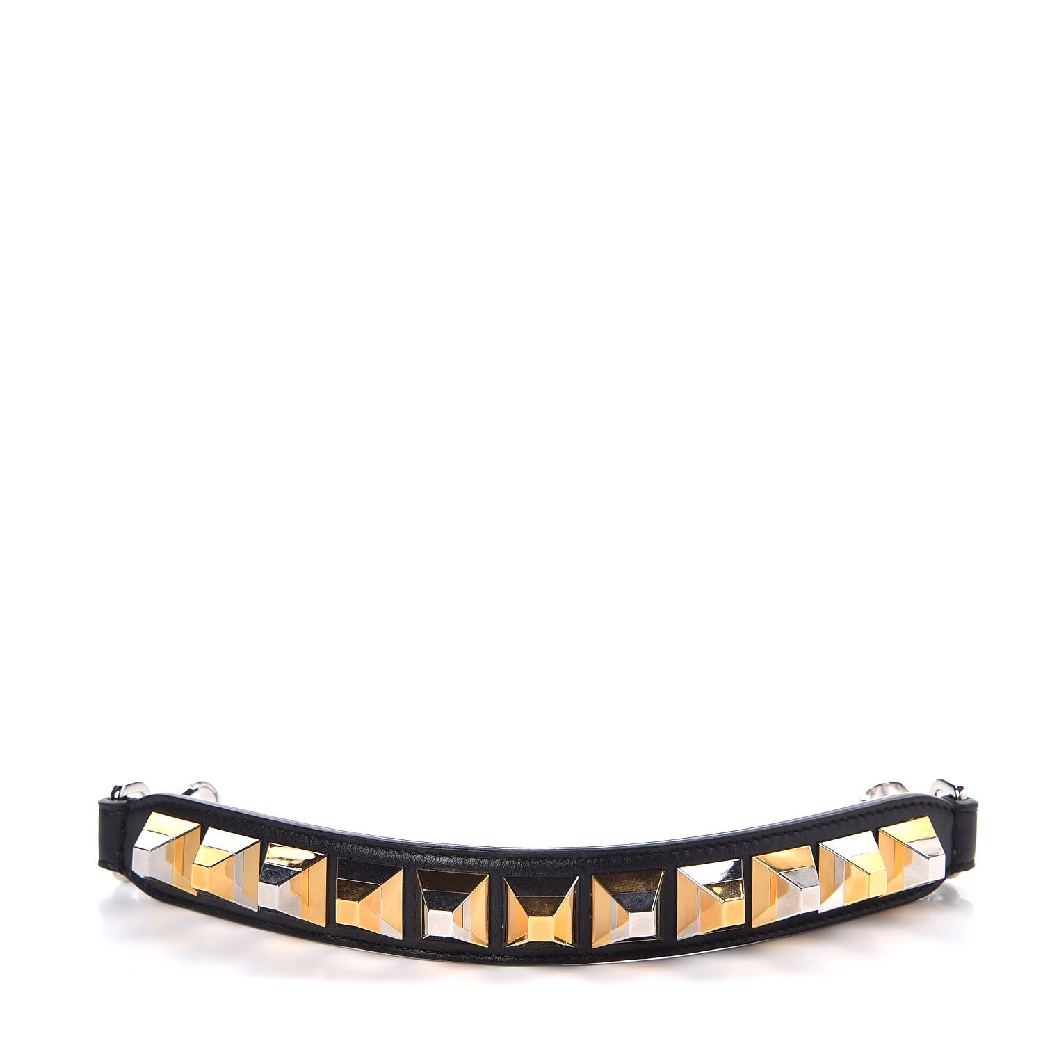 Fendi Calfskin Studded Mini Strap You Black 1 of 6