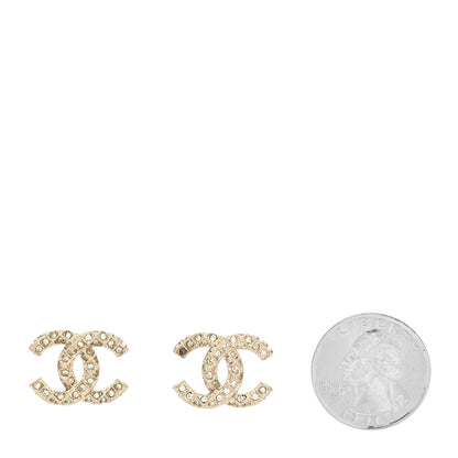 Chanel Crystal CC Earrings Gold 2 of 5