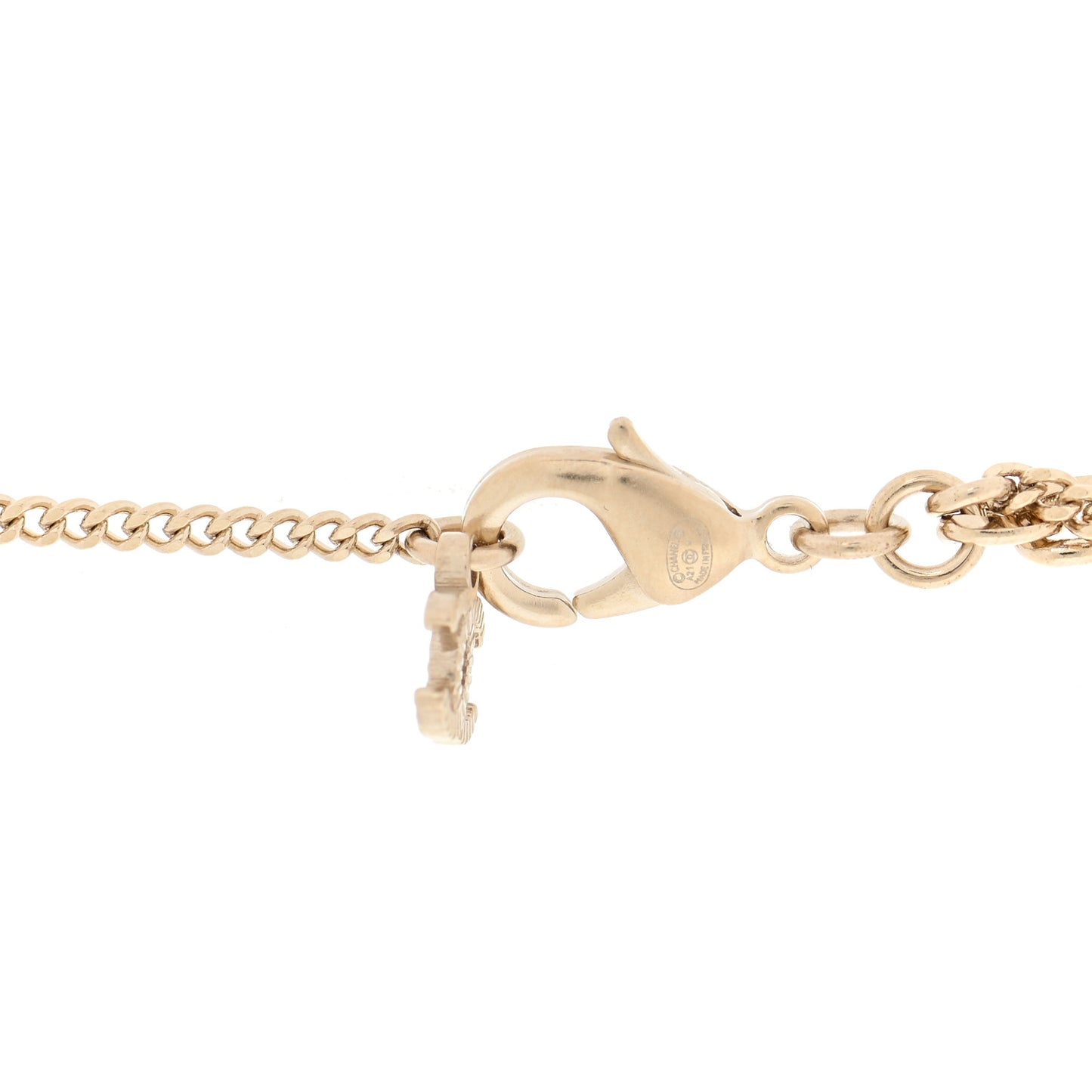 Crystal CC Multi Strand Chain Necklace Gold