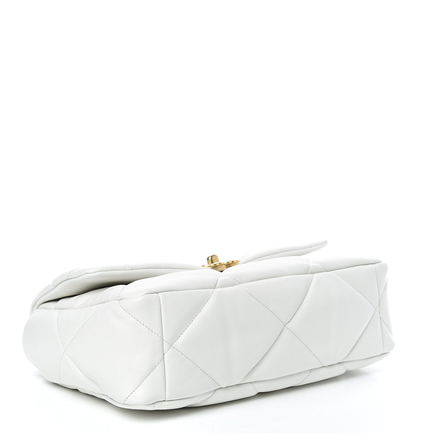 Chanel Goatskin Quilted Large 19 Flap White 4 of 11