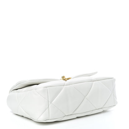 Chanel Goatskin Quilted Large 19 Flap White 4 of 11