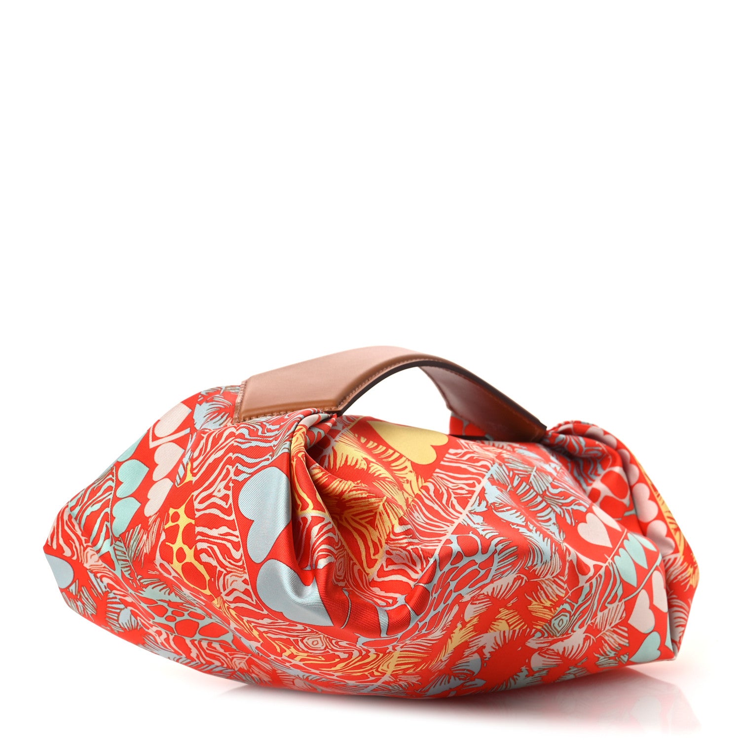 Hermes Silk Balusoie Vache Hunter La Promenade du Matin Bandana Bag Orange Poppy Fauve 3 of 13
