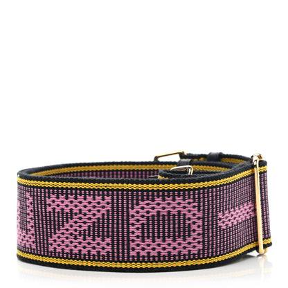 Fendi Cannete Ribbon Poly Vitello Century Logo Adjustable Strap You Lollipop Limon Black 2 of 5