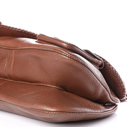 Christian Dior Calfskin Braided Gaucho Double Saddle Bag Brown 9 of 15