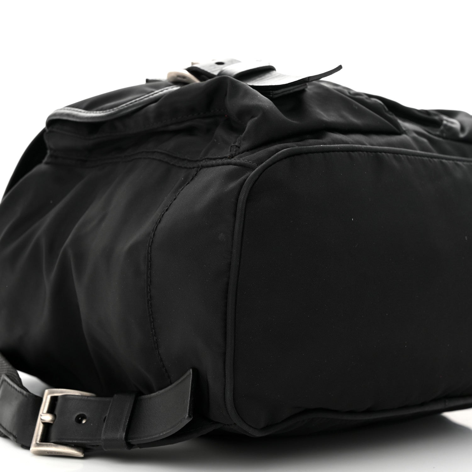 Prada Tessuto Nylon Calfskin Medium Backpack Black 9 of 12