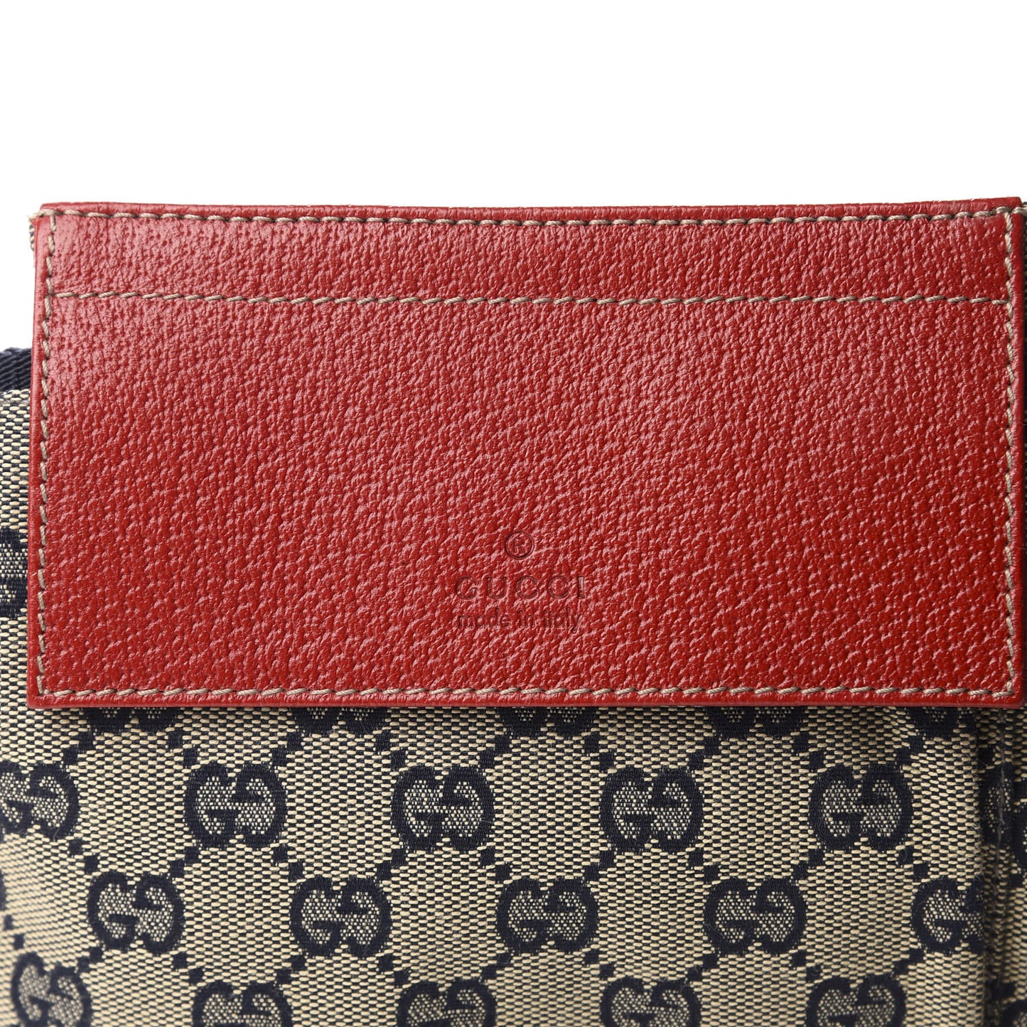 GG Monogram Web Double Pocket Belt Bag Navy Red