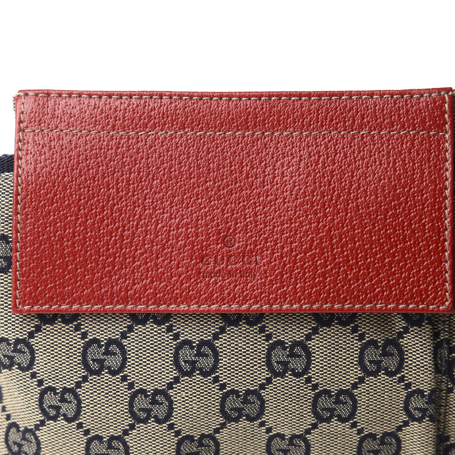 Gucci GG Monogram Web Double Pocket Belt Bag Navy Red 10 of 10