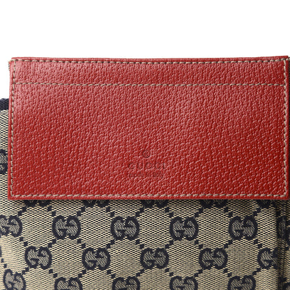 Gucci GG Monogram Web Double Pocket Belt Bag Navy Red 10 of 10