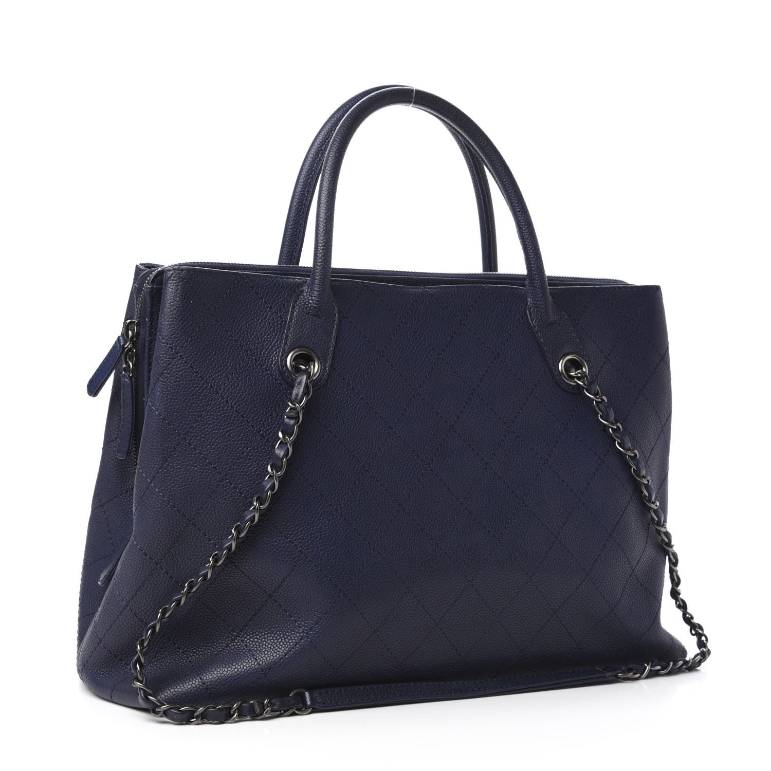Chanel Grained Vegetal Calfskin Urban Shopping Tote Blue 3 of 10