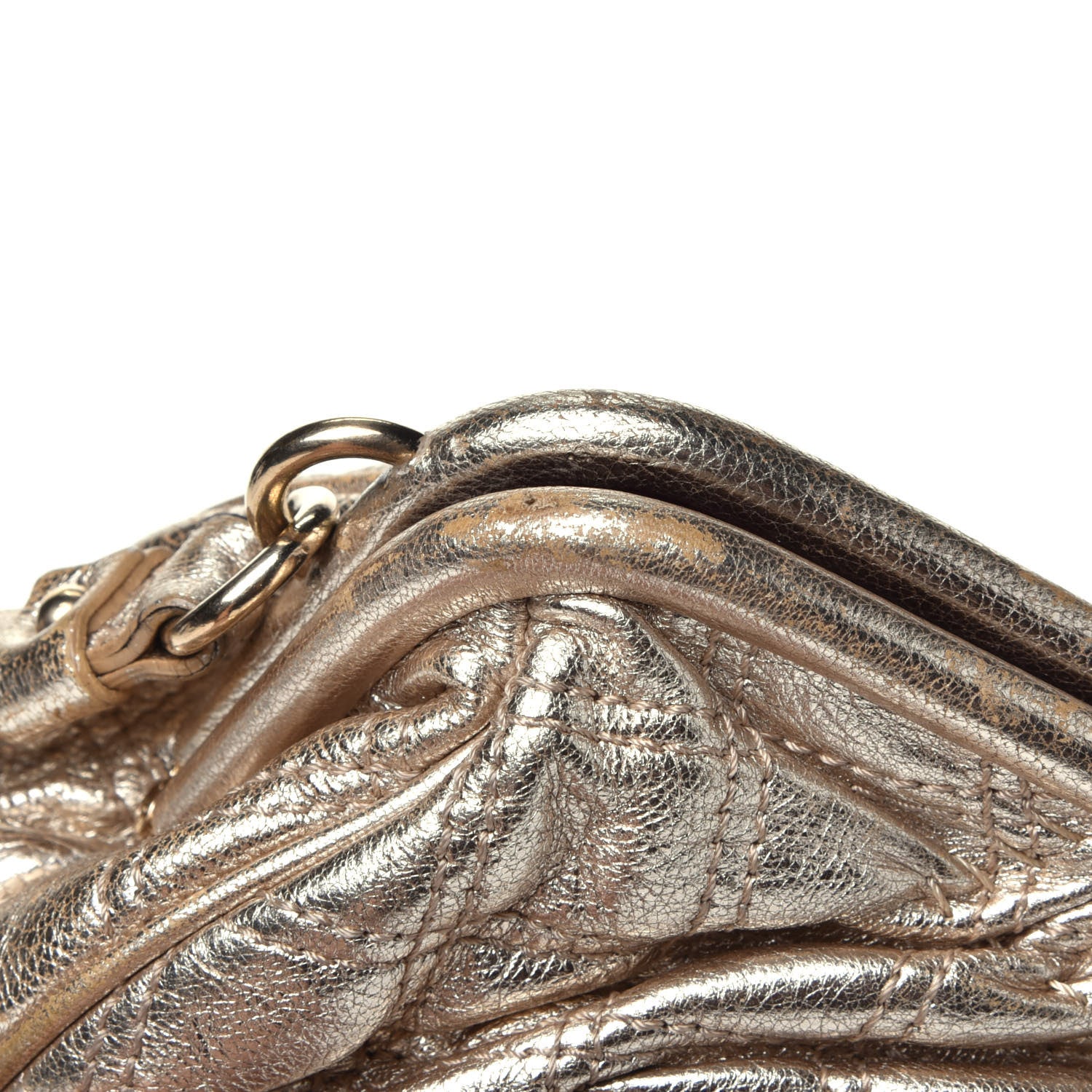 Marc Jacobs Metallic Calfskin Quilted Stam Clutch Gold 10 of 11
