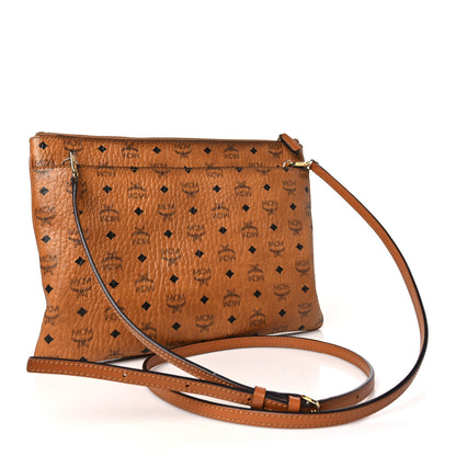 MCM Visetos Medium Crossbody Pouch Cognac 3 of 14