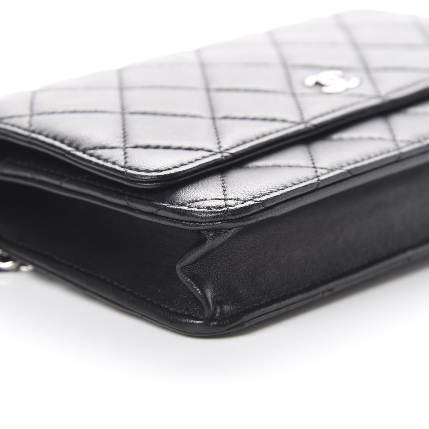 Chanel Lambskin Quilted Wallet On Chain WOC Black 9 of 17