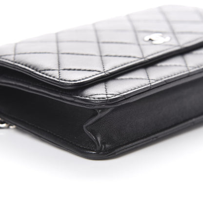 Chanel Lambskin Quilted Wallet On Chain WOC Black 9 of 17