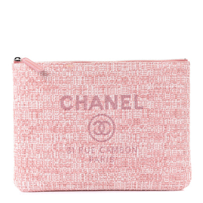 Chanel Canvas Medium Deauville Pouch Pink 1 of 5