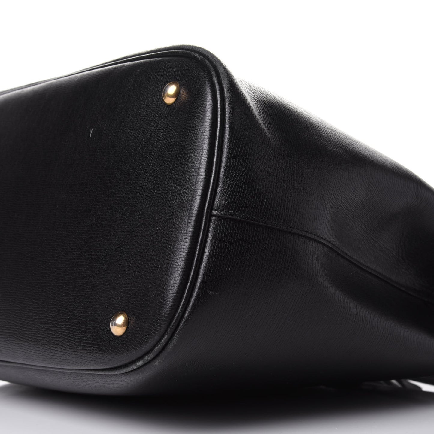 Textured Calfskin Large Bright Bit Tote Black