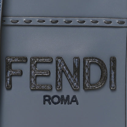 Fendi Vitello King Plexiglass Elaphe Snakeskin Print Logo Mini Fendi Sunshine Shopper Tote Mirto 8 of 10
