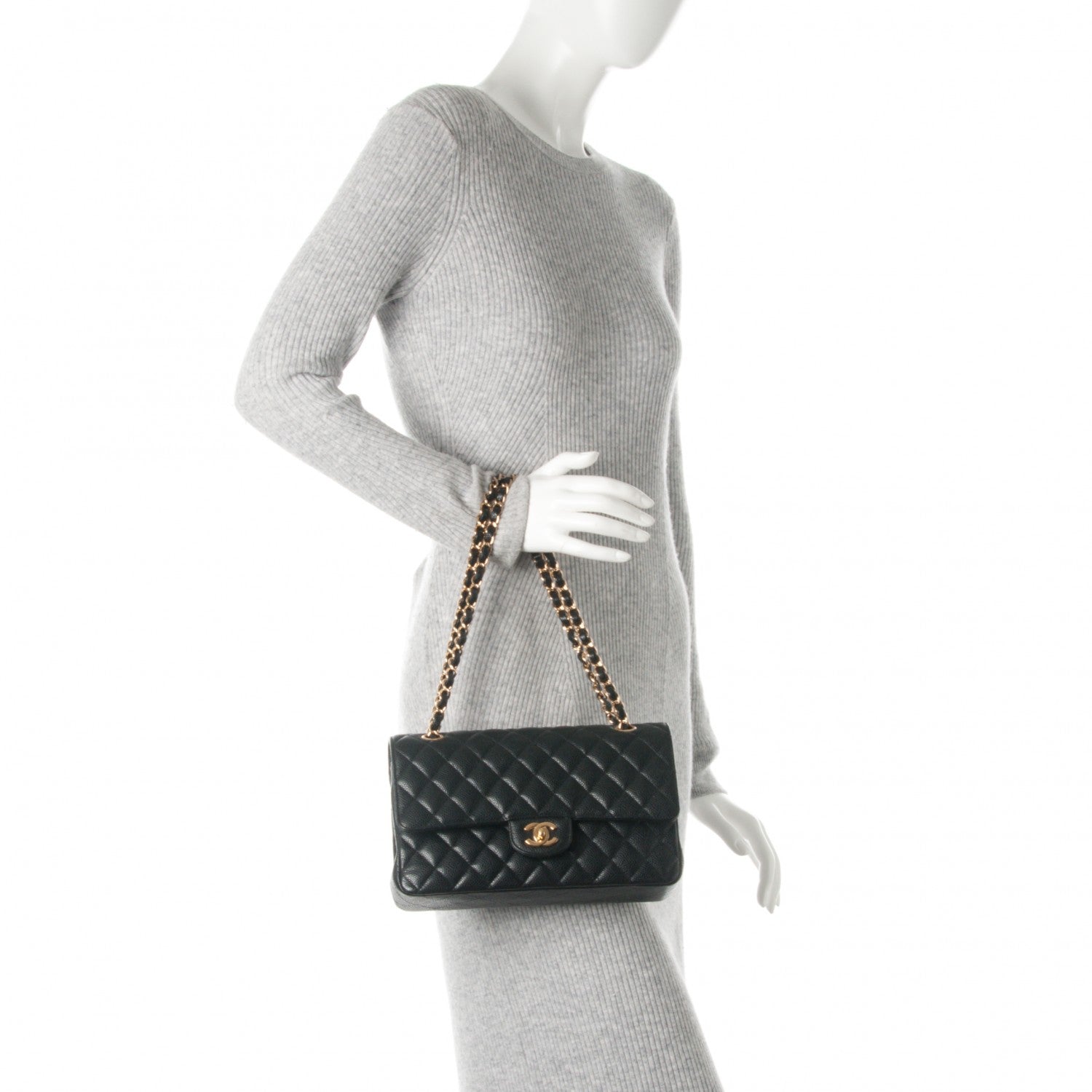 Chanel Caviar Quilted Medium Double Flap Black 2 of 8