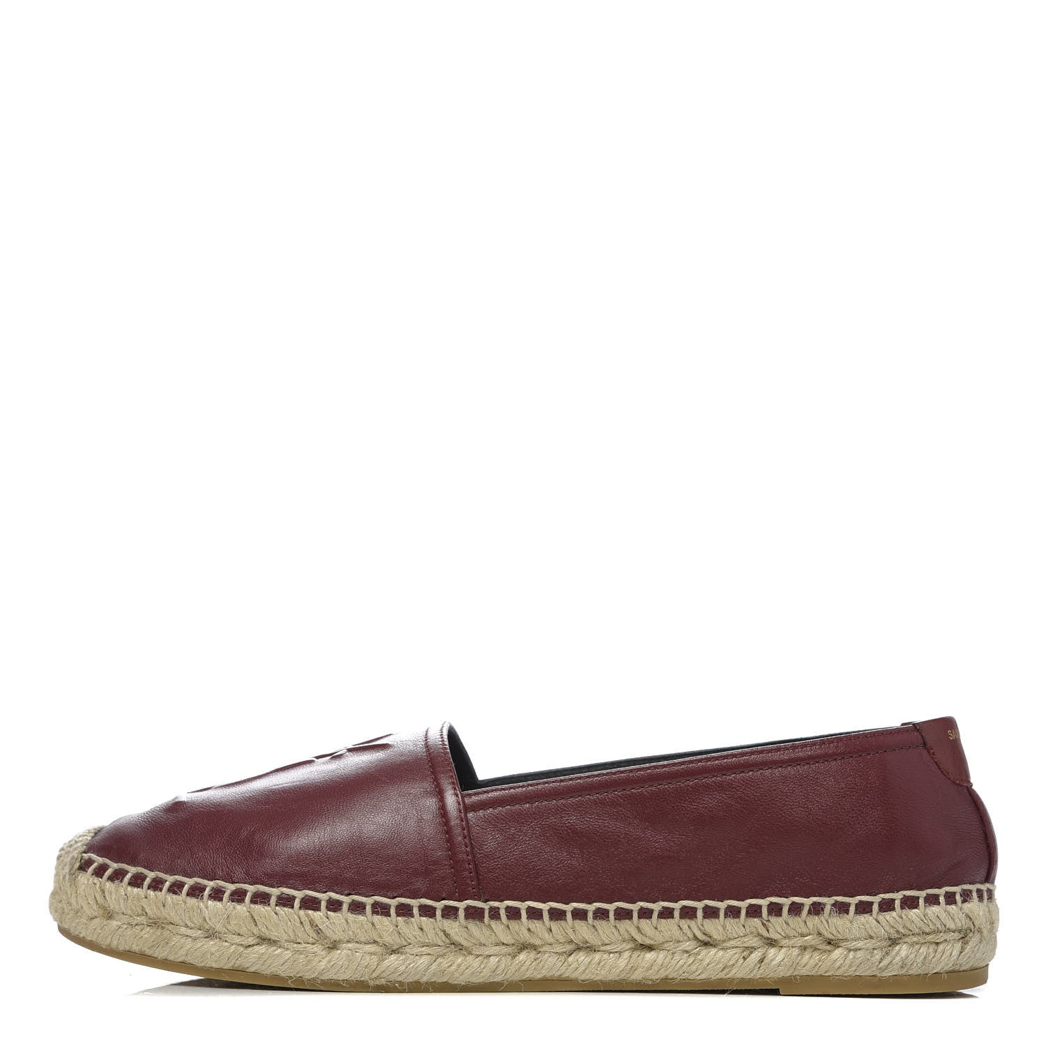 Saint Laurent Calfskin Monogram Espadrilles 36.5 Light Burgundy 1 of 9