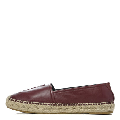 Saint Laurent Calfskin Monogram Espadrilles 36.5 Light Burgundy 1 of 9