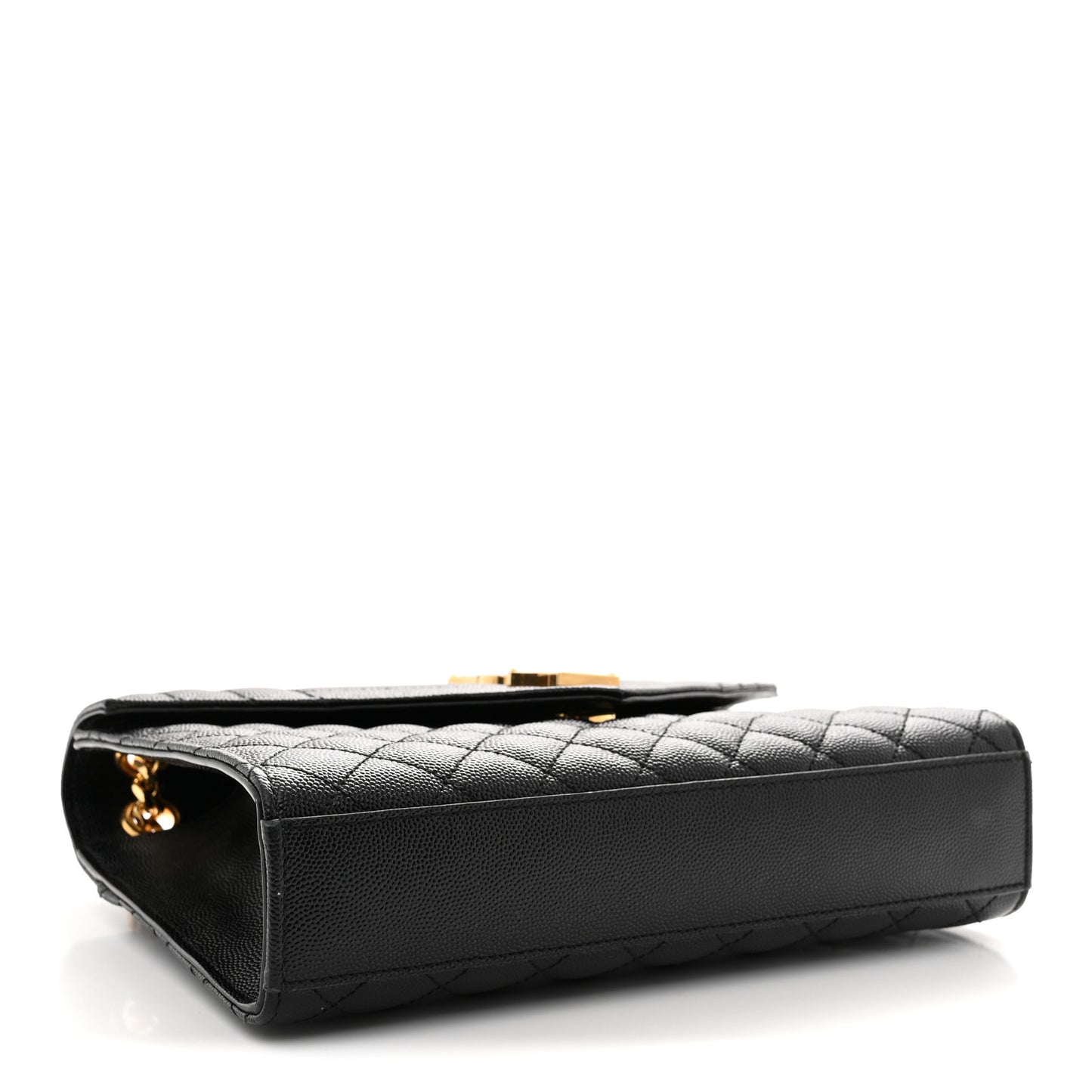 Grain De Poudre Textured Mixed Matelasse Triquilt Medium Monogram Satchel Black