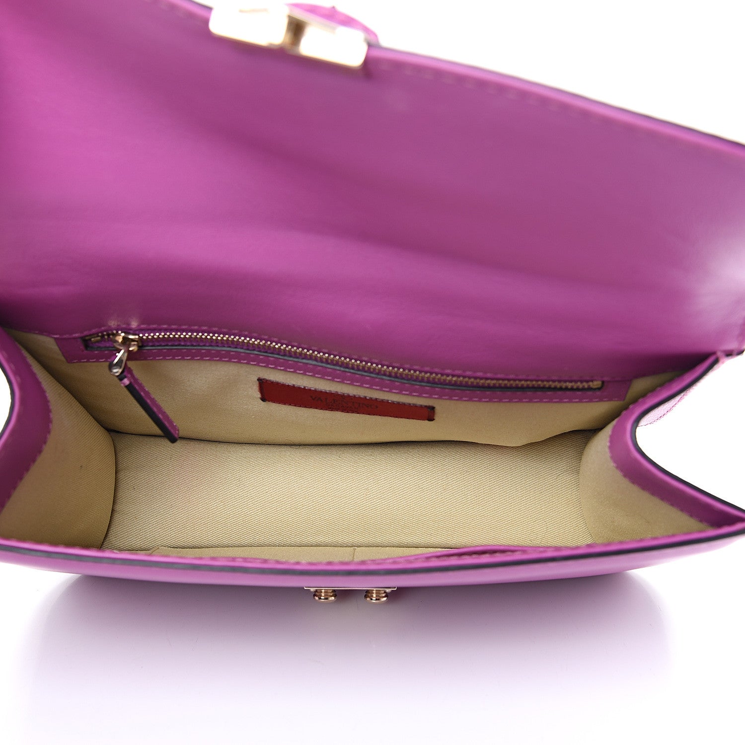 Valentino Garavani Vitello Medium Glam Lock Rockstud Flap Purple Violet 4 of 9