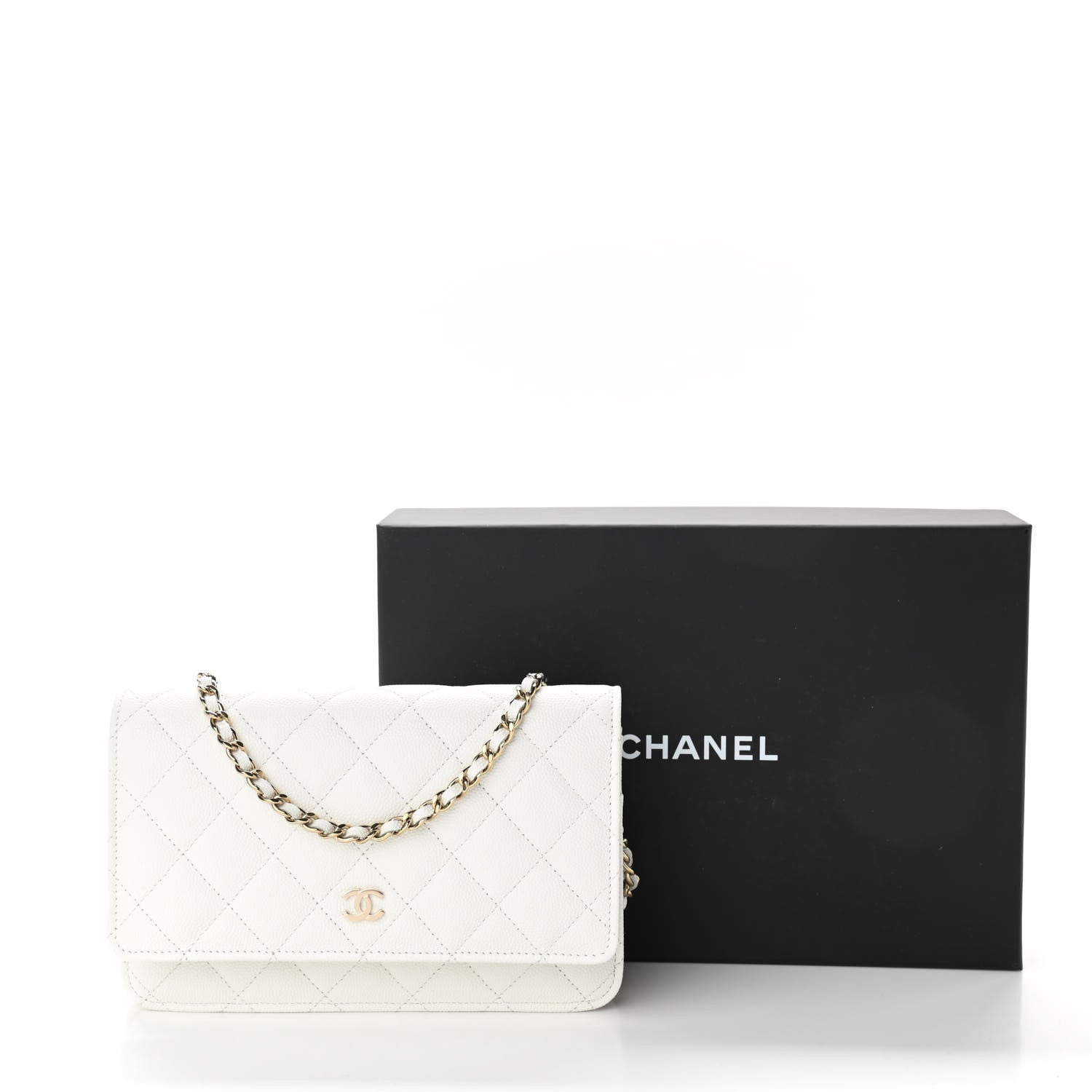 Chanel Caviar Quilted Wallet On Chain WOC White 12 of 12