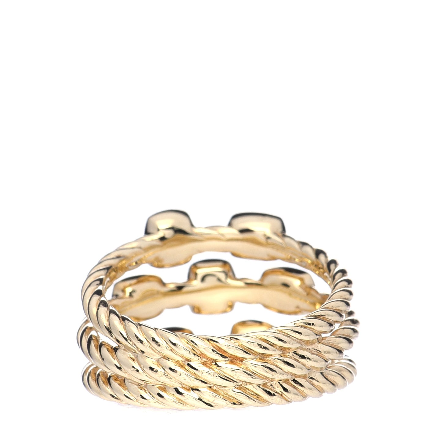 18K Yellow Gold Diamond Three Row Confetti Ring 54 7