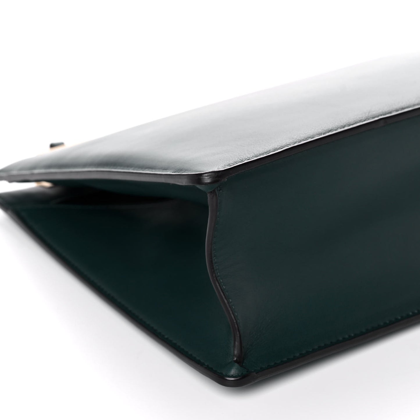 Smooth Calfskin Medium Clasp Shoulder Bag Forest