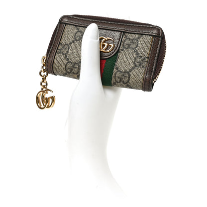 Gucci GG Supreme Monogram Web Ophidia Zip Around Key Case Beige New Acero 2 of 7