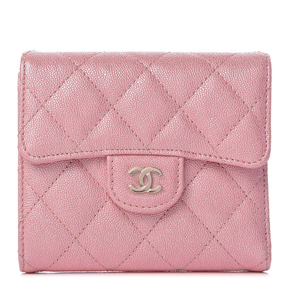 Chanel Iridescent Caviar Quilted Compact Flap Wallet Pink 1 of 7